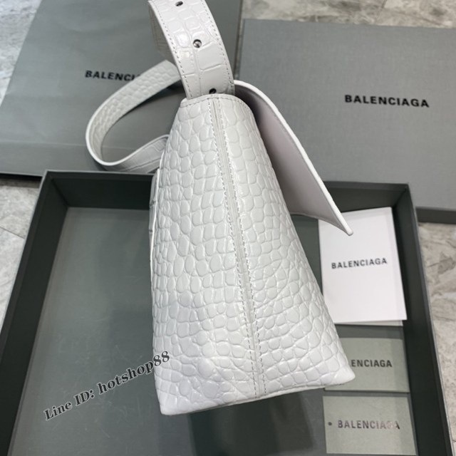 Balenciaga巴黎世家專櫃爆款大號鱷魚白Hourglass沙漏包 fyj1814